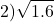 [2)sqrt{1.6}]