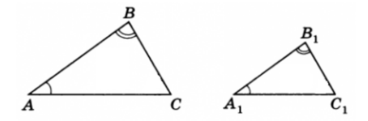 Первый признак подобия треугольников картинка